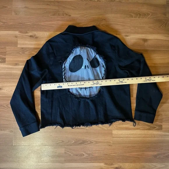 Disney Jack Skellington Black Denim Jacket The Nightmare Before Christmas - Picture 9 of 9